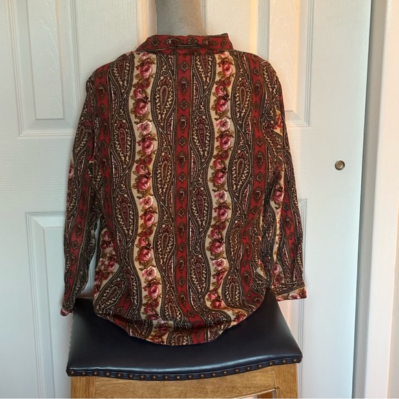 Lemon Grass Paisley Corduroy Button Down size XL - Picture 4 of 5